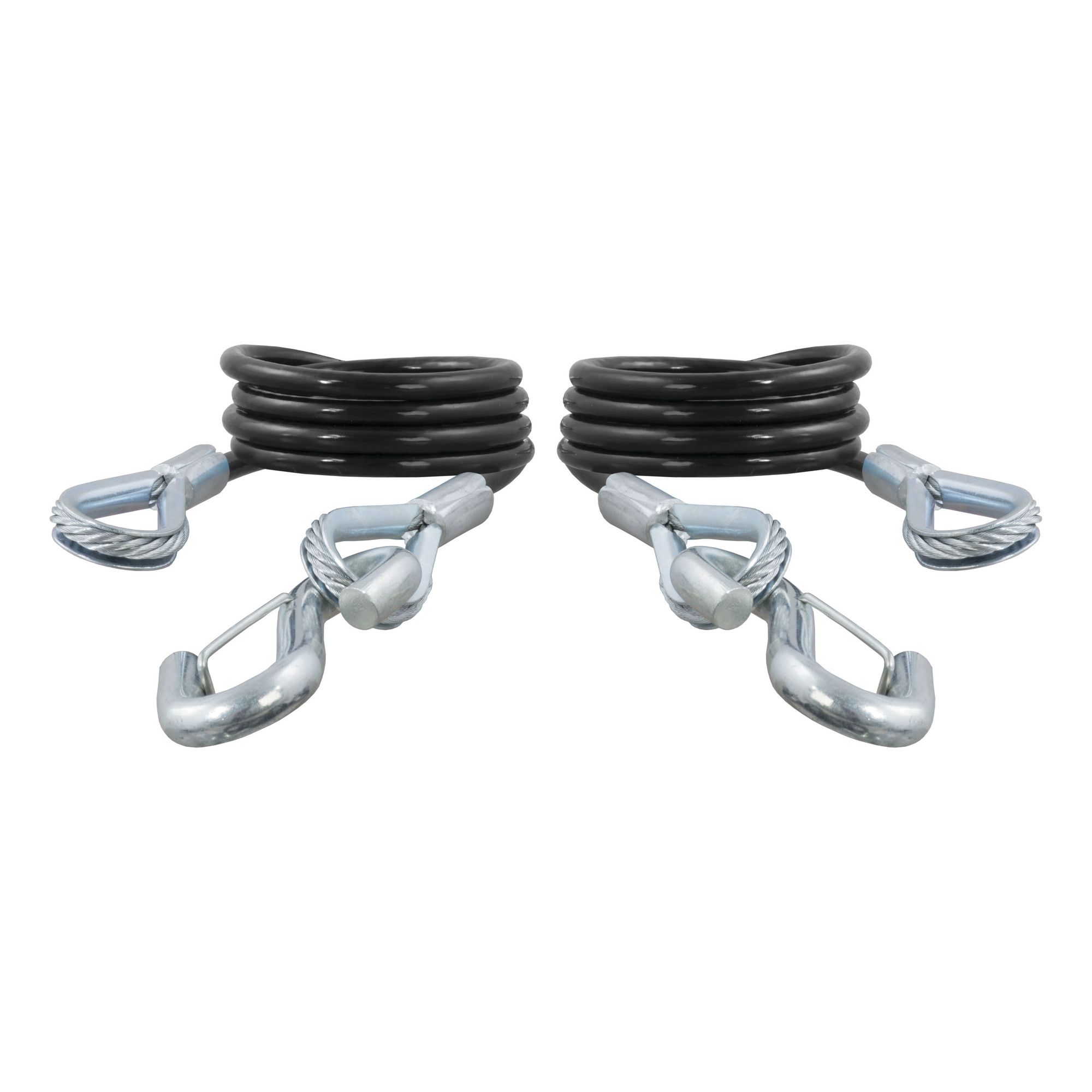 Curt Manufacturing, 43-7/8in. Safety Cables with 2 Snap Hooks 2-Pack, Length 44 in, Material Steel, Model# 80136